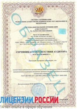 Образец сертификата соответствия аудитора №ST.RU.EXP.00005397-3 Карабаш Сертификат ISO/TS 16949